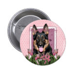 Mothers Day - Pink Tulips - German Shepherd - Kuno