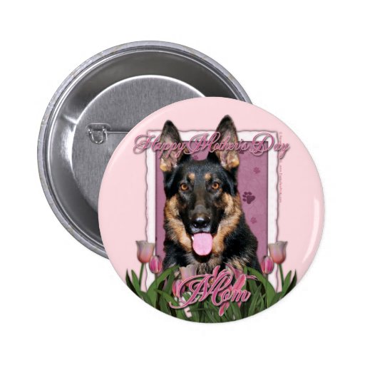 Mothers Day - Pink Tulips - German Shepherd - Kuno