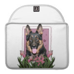 Mothers Day - Pink Tulips - German Shepherd - Kuno MacBook Pro Sleeve