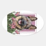 Mothers Day - Pink Tulips - German Shepherd Sticker