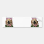 Mothers Day - Pink Tulips - Golden Retriever Bumper Stickers