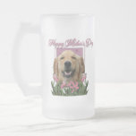Mothers Day - Pink Tulips - Golden Retriever Coffee Mug