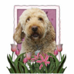 Mothers Day - Pink Tulips - Goldendoodle photo sculptures