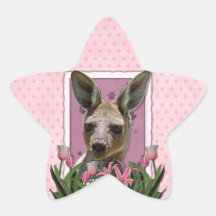 Mothers Day - Pink Tulips - Kangaroo Stickers