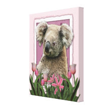 Mothers Day - Pink Tulips - Koala Gallery Wrapped Canvas