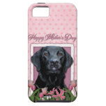 Mothers Day - Pink Tulips - Labrador - Black -Gaug