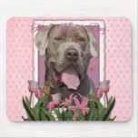 Mothers Day - Pink Tulips - Mastiff - Snoop Mouse Pads