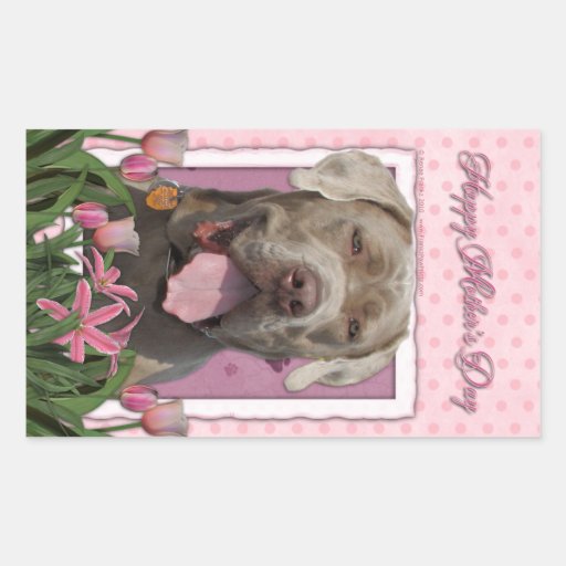 Mothers Day - Pink Tulips - Mastiff - Snoop Stickers