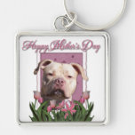 Mothers Day - Pink Tulips - Pitbull - Jersey Girl Key Chains