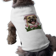 Mothers Day - Pink Tulips - Pitbull - Tigger Pet T-shirt