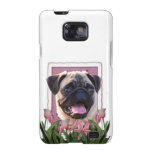 Mothers Day - Pink Tulips - Pug Samsung Galaxy S2 Case