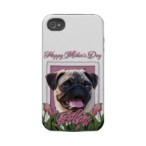 Mothers Day - Pink Tulips - Pug