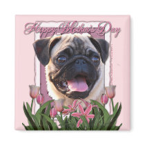Mothers Day - Pink Tulips - Pug