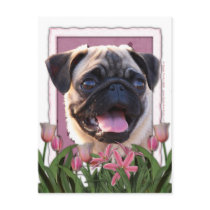 Mothers Day - Pink Tulips - Pug