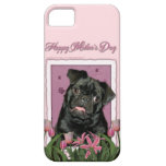 Mothers Day - Pink Tulips - Pug - Ruffy