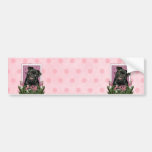Mothers Day - Pink Tulips - Pug - Ruffy Bumper Sticker
