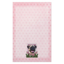 Mothers Day - Pink Tulips - Pug