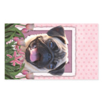 Mothers Day - Pink Tulips - Pug