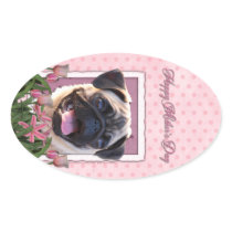 Mothers Day - Pink Tulips - Pug
