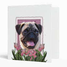 Mothers Day - Pink Tulips - Pug Vinyl Binder