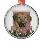 Mothers Day - Pink Tulips - Rhodesian Ridgeback Ornament