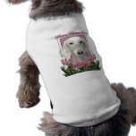 Mothers Day - Pink Tulips - Saluki Dog T-shirt