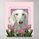 Mothers Day - Pink Tulips - Saluki Posters