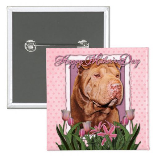 Mothers Day - Pink Tulips - Shar Pei - Cinny