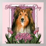Mothers Day - Pink Tulips - Sheltie Poster