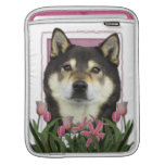 Mothers Day - Pink Tulips - Shiba Inu - Yasha iPad Sleeves