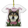 Mothers Day - Pink Tulips - Shiba Inu - Yasha Christmas Tree Ornament