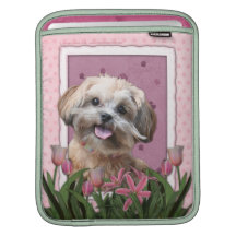 Mothers Day - Pink Tulips - ShihPoo - Maggie Sleeve For iPads