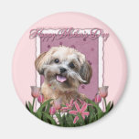 Mothers Day - Pink Tulips - ShihPoo - Maggie Magnets