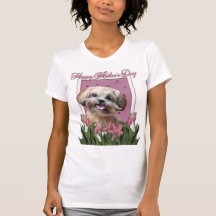 Mothers Day - Pink Tulips - ShihPoo - Maggie Tee Shirt
