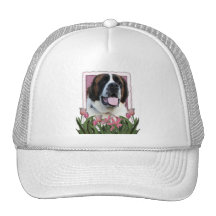Mothers Day - Pink Tulips - St Bernard - Mae Mesh Hats