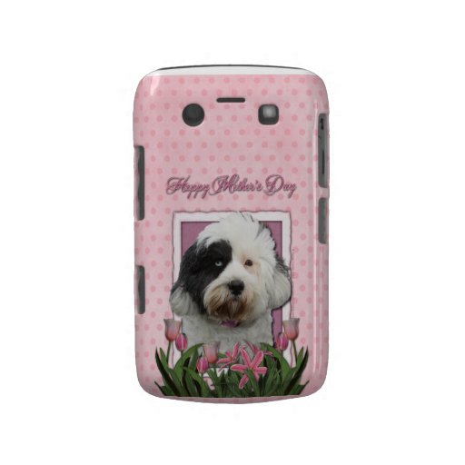 Mothers Day - Pink Tulips - Tibetan Terrier Blackberry Bold Covers