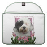 Mothers Day - Pink Tulips - Tibetan Terrier MacBook Pro Sleeve