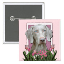 Mothers Day - Pink - Tulips - Weimeraner - Blue