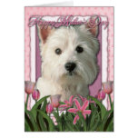 Mothers Day - Pink Tulips - West Highland Terrier Card