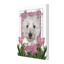 Mothers Day - Pink Tulips - Westie Canvas Print