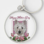 Mothers Day - Pink Tulips - Westie Keychain