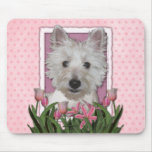 Mothers Day - Pink Tulips - Westie Mousepads