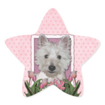 Mothers Day - Pink Tulips - Westie Star Sticker