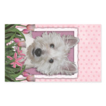 Mothers Day - Pink Tulips - Westie Stickers