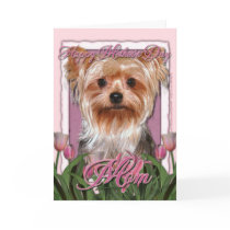 Mothers Day - Pink Tulips - Yorkshire Terrier