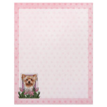 Mothers Day - Pink Tulips - Yorkshire Terrier