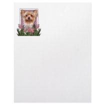 Mothers Day - Pink Tulips - Yorkshire Terrier