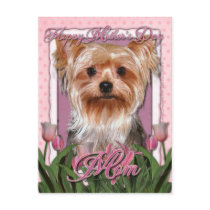Mothers Day - Pink Tulips - Yorkshire Terrier