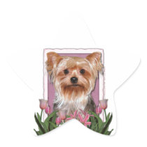 Mothers Day - Pink Tulips - Yorkshire Terrier