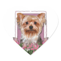Mothers Day - Pink Tulips - Yorkshire Terrier